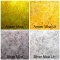 Mica liner colors shown normal and illuminated. Colors will vary based on bulb type such as warm white or daylight