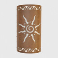 WL40 Taos Southwestern Wall Sconce with Sun design in Nature Brown finish with White liner- 15 Inches Tall