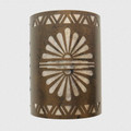 WL40 Taos Southwestern Wall Sconce with Shell Medallion design in Antique Copper finish with Silver Mica liner- 11 Inches Tall