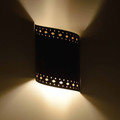 WL65 Ruidoso Southwestern Wall Sconce with custom diamonds and circles accent trim design - night view