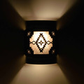 WL70 Malaga Southwestern Wall Light with Aztec Design - Step Edge- night view