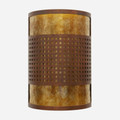 WL260 Laguna Southwestern Wall Sconces with Square Mesh design in Mottled Copper finish with Amber Mica liner  - 12 inch tall size