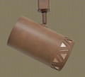 TH45 Southwestern track light with Triangles  design in nature brown finish with silver mica liner