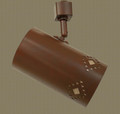 TH47 Track light with SW Diamonds design in red rust finish with silver mica liner