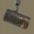 TH48 Southwestern track light with Petroglyphs design in statuary bronze finish with amber mica liner