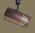 TH51 Southwestern Track Light with Shell Medallion design in Antique Copper finish with Silver Mica liner