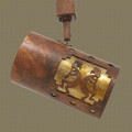 TH53 Southwestern Track Light with Kokopellis design in Mottled Copper finish with Amber Mica liner