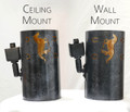 Ceiling versus Wall Mount heads showing how designs are opposite.