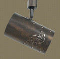 TH64 Southwestern Track Light with Quail and Diamonds Design in statuary bronze finish with silver mica liner