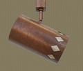 TH31 diamond design track light head in mottled copper finish with silver mica liner