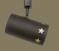 TH27 Western Track Light with Stars design in Flat Black finish with Silver Mica liner