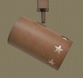 TH27 Western Track Light with Stars design in Nature Brown finish with Silver Mica liner