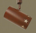 TH27 Western Track Light with Stars design in Red Rust finish with Silver Mica liner