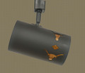 TH29 Western Track Lighting with Longhorn design in Flat black with Amber Mica liner