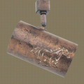 TH35 Track Lighting with Mustang  design in Antique Copper finish with Silver Mica liner