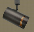 TH33 Western Track Light with Leaning Cowgirl design in Dark Bronze finish with Amber Mica liner