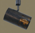 TH6 Western Track Lighting with Buffalo design in Dark Bronze finish with Amber Mica liner