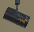 TH7 Track Light with Running Horse design in Dark Bronze finish with Amber Mica finish- Without power cord showing