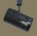 TH7 Track Light with Running Horse design in Dark Bronze finish with Silver Mica finish- Without power cord showing