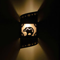 WL181- Nambe Southwestern two tier twist wall sconce with Bear design- Night View