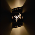 WL181- Nambe Southwestern two tier twist wall sconce with Flower and Butterfly design- Night View