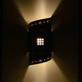 WL181- Nambe Southwestern two tier twist wall sconce with Windows design- Night View
