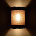 WL409 Ouray rustic wall sconce with Wire Mesh design- Night View -  12 inch tall Size