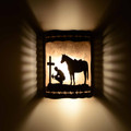 WL322 Bennett Western Wall Sconces in 611 design- Night View