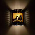 WL312 Clifton western wall light with 607 design - night view