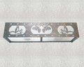 Bottom view of sample BL31 light (rustic owl model shown).  The diffuser hides the bulbs and provides a softer light.  Silver or amber mica can also be substituted on special request.