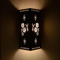 WL205 Evans Southwestern Wall Sconce with Hummingbird Design - night view