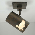 TH8 Track Light with Eagle design with Silver Mica shown illuminated