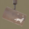 TH10 Rustic Track Light with Wolf Design in Nature Brown finish with Silver Mica liner