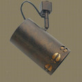 TH11 Rustic Track Light with Deer and Elk Prints Design in Statuary bronze finish with Amber Mica liner-  power cord showing