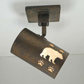 TH13 Rustic Track Light with Bears and Prints Design with silver mica liner - Illuminated