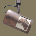 TH18 Rustic Track Light with Pine Cone Design in Antique Copper finish with Silver Mica liner- power cord showing