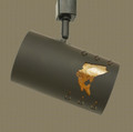 TH19 Rustic Track Light with Fishing Design in Flat Black finish with Amber Mica liner- without power cord showing