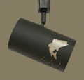 TH19 Rustic Track Light with Fishing Design in Flat Black finish with Silver Mica liner- without power cord showing