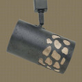 TH54 Rustic track light with River Stone Design in Antique Silver finish and silver mica liner