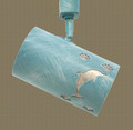 TH502 Nautical and Coastal Track light with Dolphin Design in Teal Surf and Silver Mica liner.