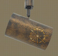 TH510 Nautical and Coastal Track Light With Ships Wheel Design in Statuary Bronze Finish with Amber Mica Liner