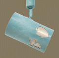 TH511 Nautical and Coastal Track Light With Tropical Fish Design in Turquoise Wash Finish with Silver Mica Liner.