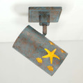 TH514 nautical track light with Starfish design - illuminated with Amber Mica Liner