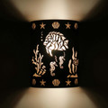 WL700-905 Nautical and Coastal style wall light with tropical fish design - Night View