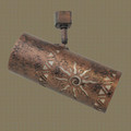 TH272 Southwestern Extended Track Light with Sun design- shown in Antique Copper Finish with silver mica liner