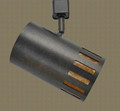 TH305 Contemporary Track Lighting with Slots Design in Dark Bronze Finish with Amber Mica Liner