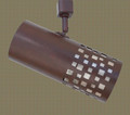 TH306 Contemporary Track Lighting with Random Squares Design in Red Rust Finish with Silver Mica Liner- Extra Long