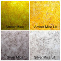 Mica liner colors shown normal and illuminated. Colors will vary based on bulb type such as warm white or daylight.