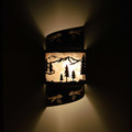 WL331 rustic wall sconce with PT1 design - Night View