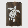 Savannah Series Coastal wall light fixture with Turtle design shown in Statuary Bronze metal finish with white liner- 11.5 inches tall